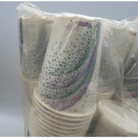 Vintage 1990s Dixiie Cold Cups Drink 9 oz 150 Count Green Purple 1992 - Picture 4 of 8
